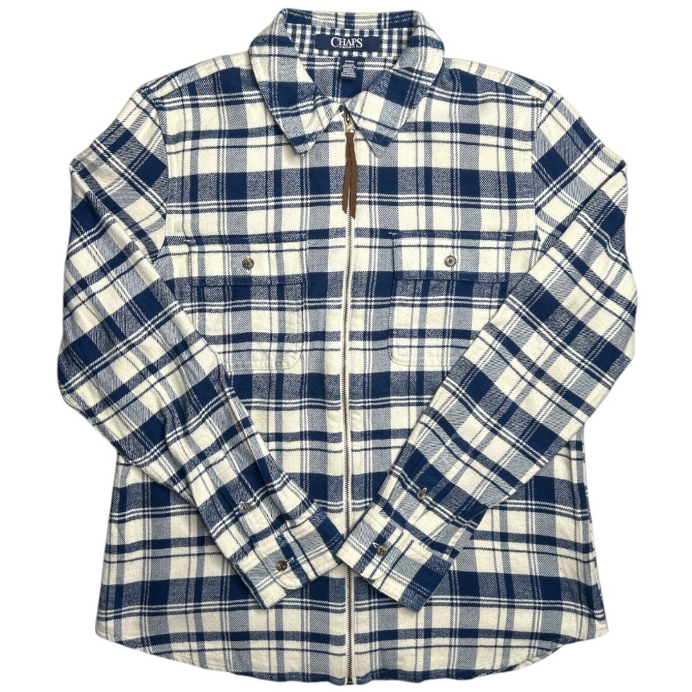 Chaps Long Sleeve Zip Up Flannel